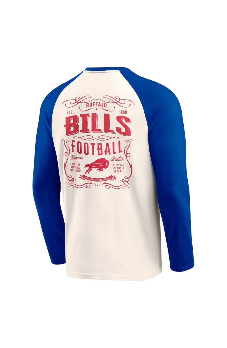 Darius Rucker Collection by Fanatics Men's Darius Rucker Collection by Fanatics Cream/Royal Buffalo Bills Raglan Henley T-Shirt, Alternate, color, Cream