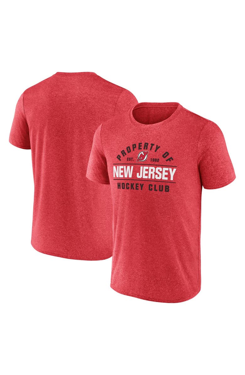 FANATICS Men's Fanatics Heather Red New Jersey Devils Property Of T-Shirt, Main, color, Heather Red
