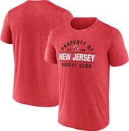 FANATICS Men's Fanatics Heather Red New Jersey Devils Property Of T-Shirt