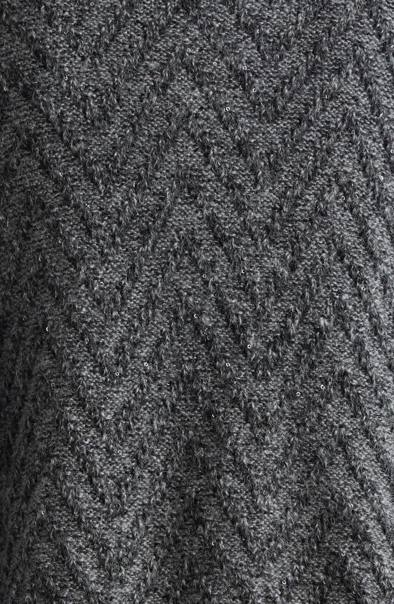 Missoni Zigzag Sequin Poncho, Alternate, color, 0001 Grey