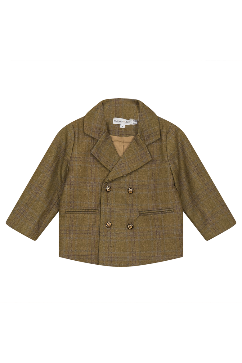 Double Breasted Woven Plaid Jacket, Main, color, Chestnut