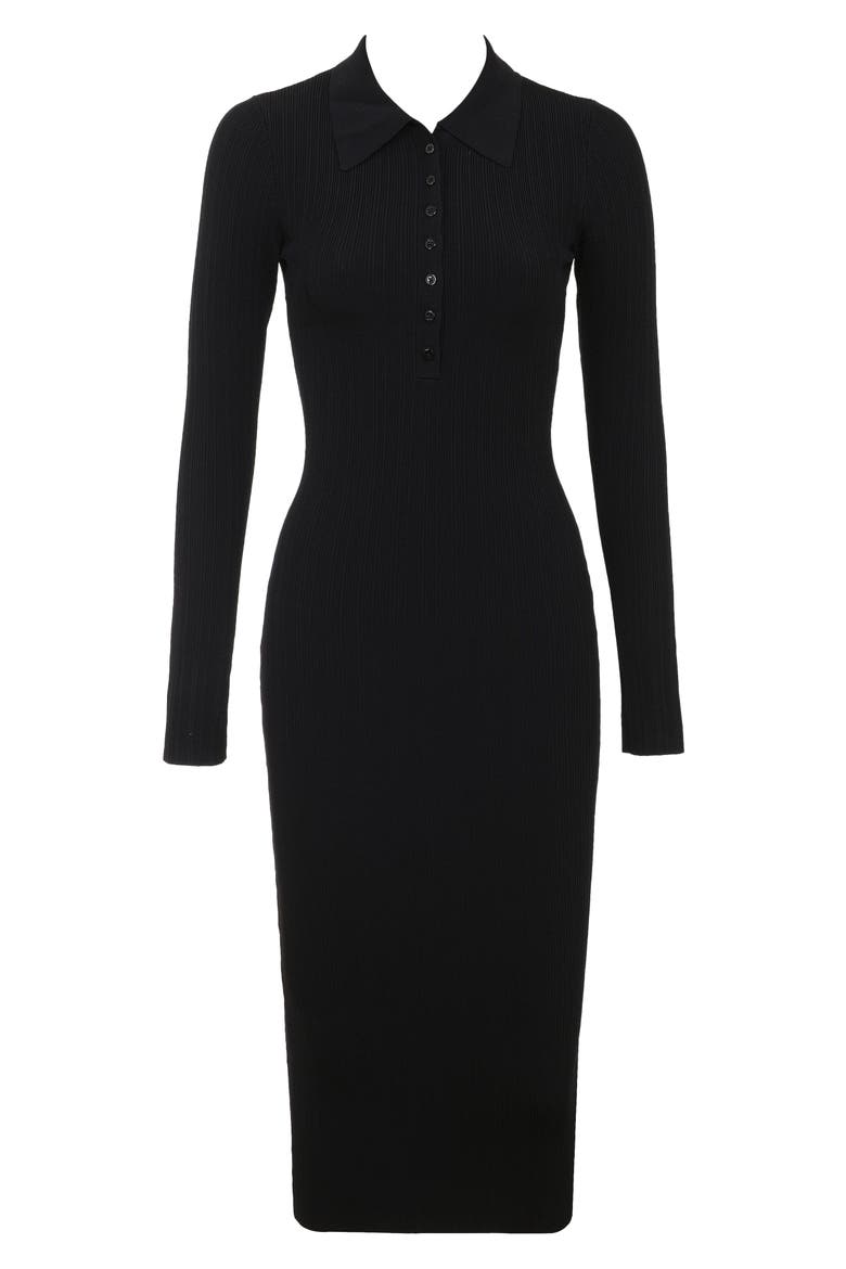 Sabra Long Sleeve Rib Sweater Dress, Alternate, color, BLACK