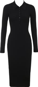 HOUSE OF CB Sabra Long Sleeve Rib Sweater Dress