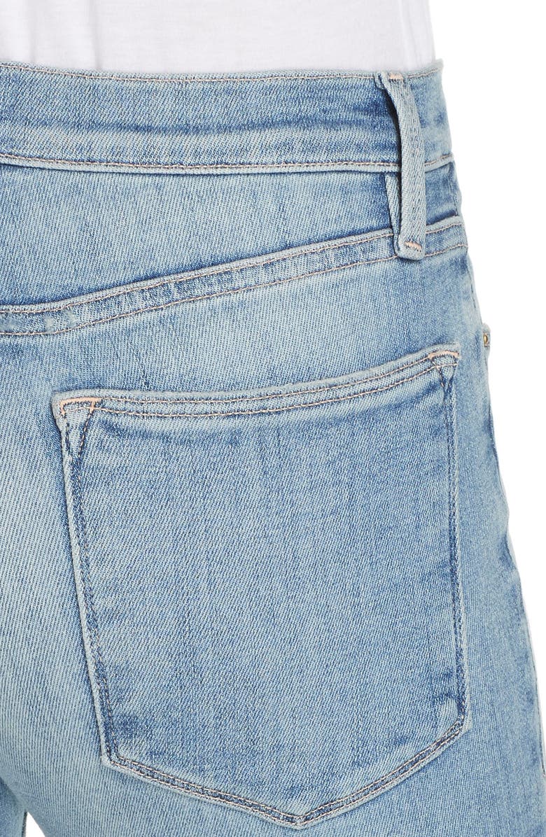 FRAME Le High Chew Hem Ankle Skinny Jeans, Alternate, color, 