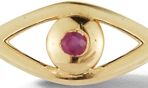 Ember Fine Jewelry Ruby Evil Eye Stud Earrings In Gold