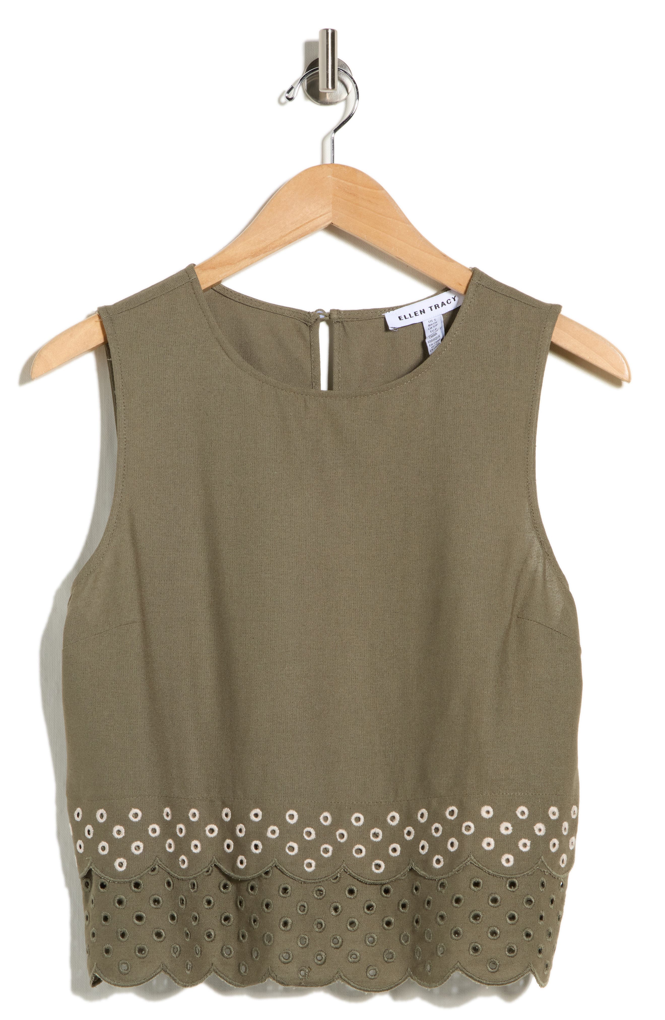 Ellen Tracy Eyelet Scallop Shell