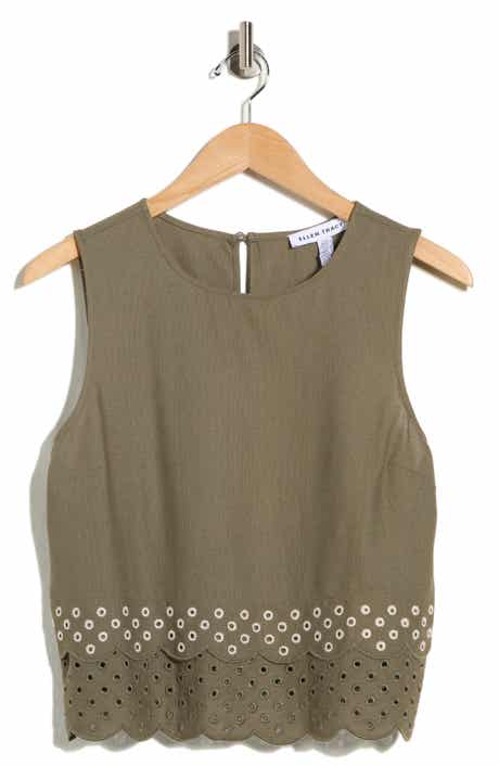 Ellen Tracy Eyelet Scallop Shell