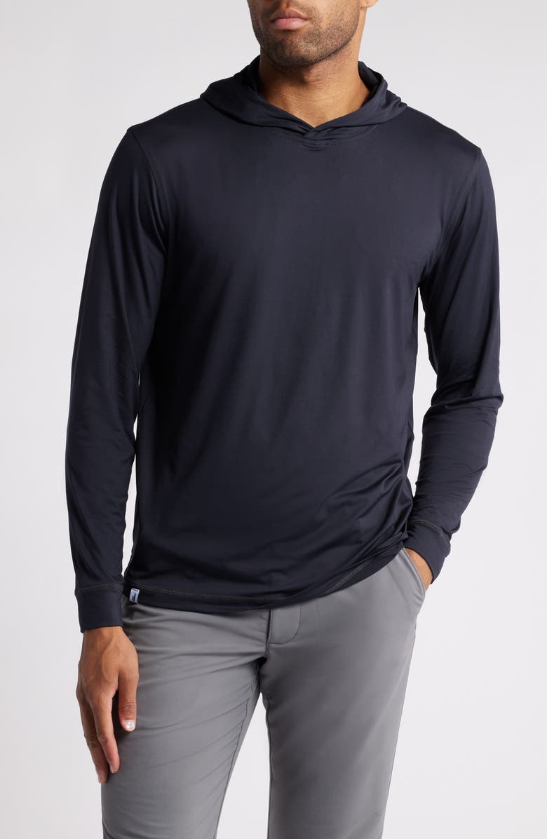 johnnie-O Talon PREP-FORMANCE Long Sleeve Hooded T-Shirt, Main, color, Black