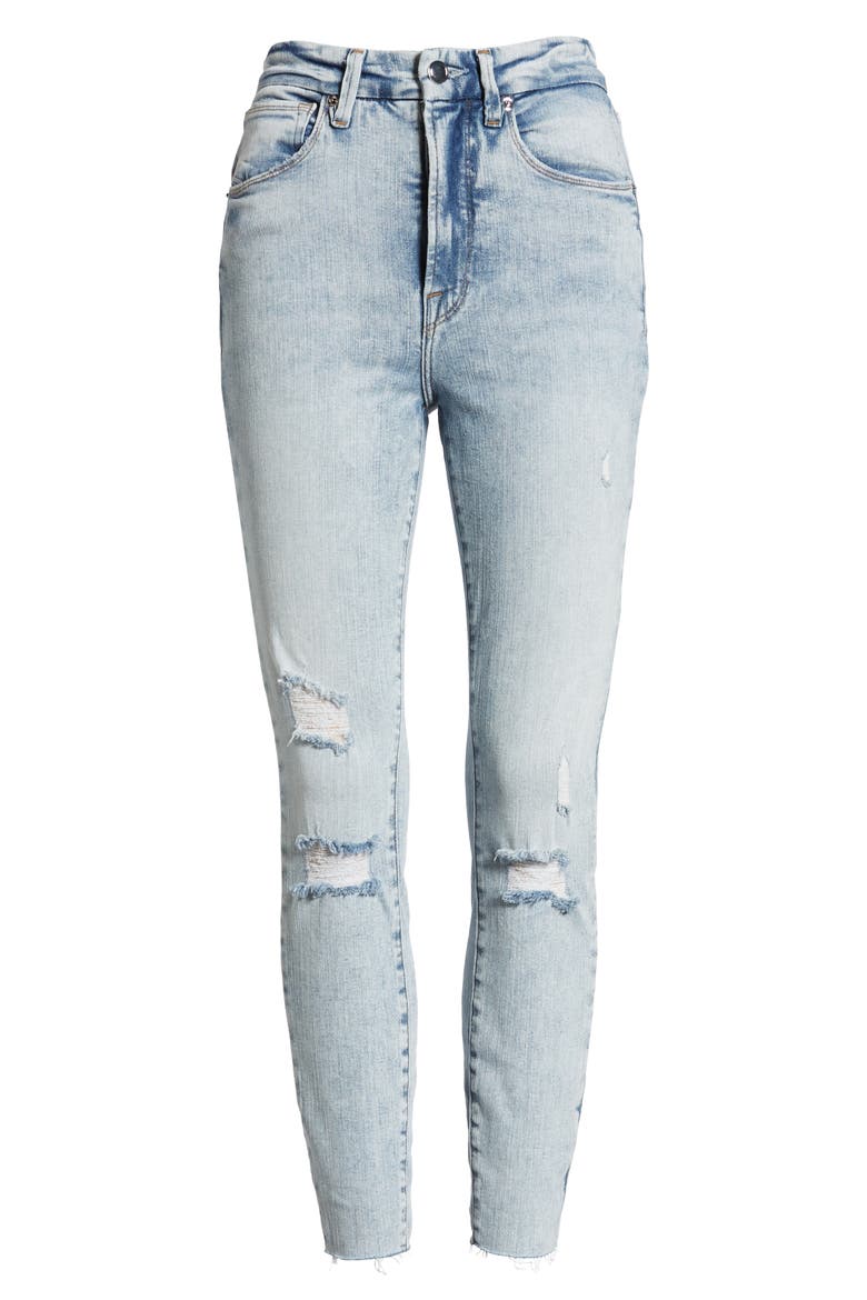 Good Waist Ripped Crop Skinny Jeans, Alternate, color, BLUE303