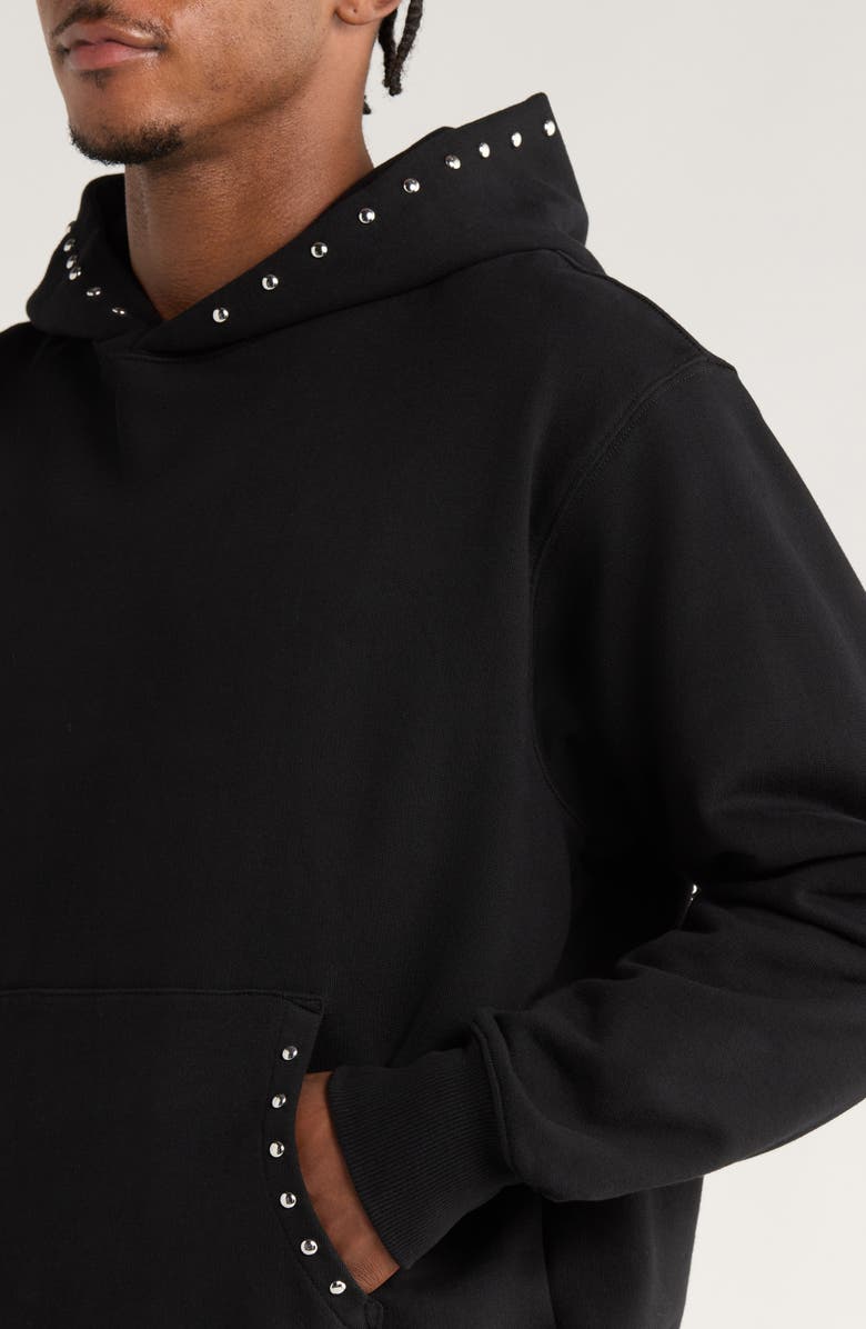 PLEASURES x Daft Punk Lucky Studded Hoodie, Alternate, color, Black