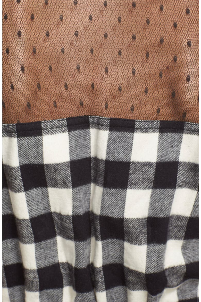 Sleeveless Buffalo Plaid Woven Dress, Alternate, color, IVORY/ BLACK