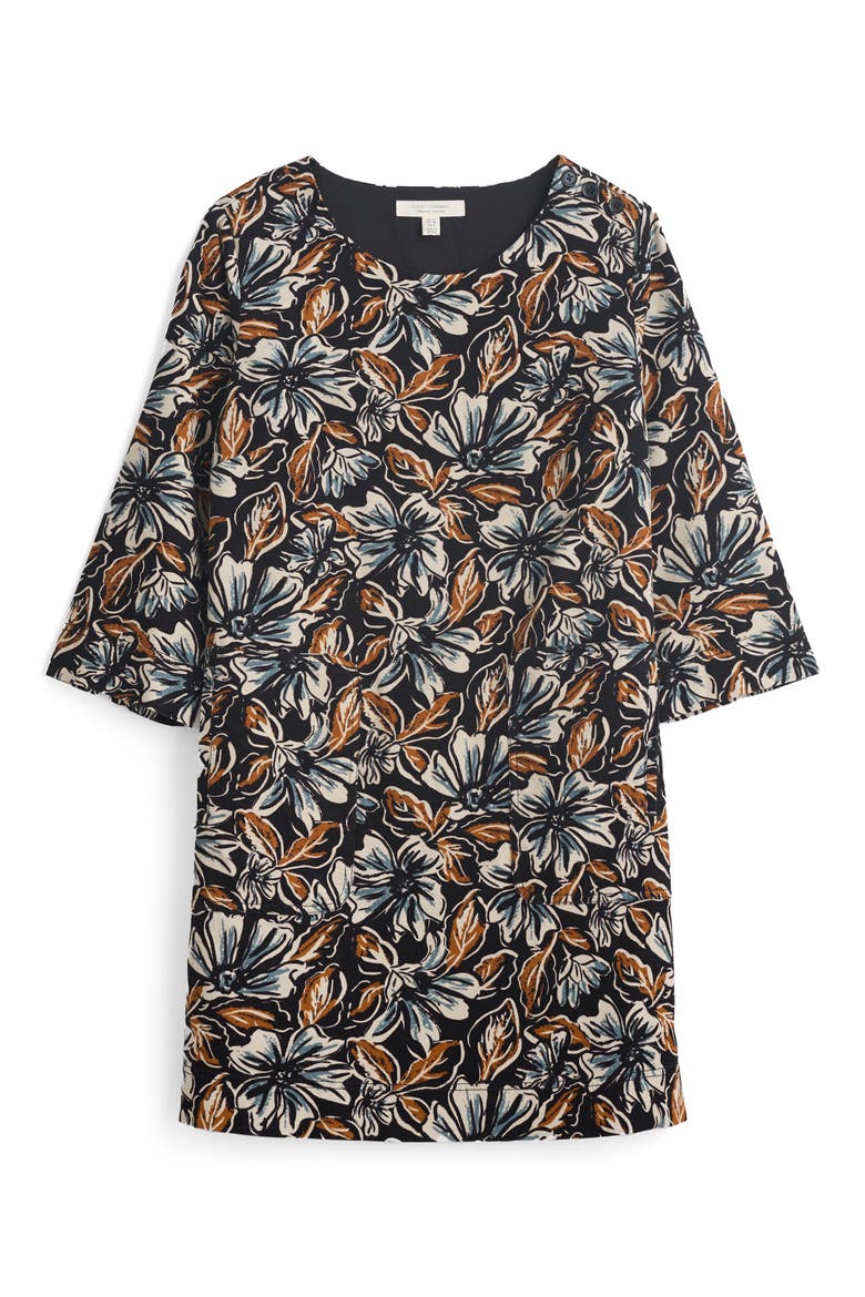 Port Gaverne Floral Organic Cotton Pincord Tunic, Alternate, color, MALLOW BLOOMS ONYX