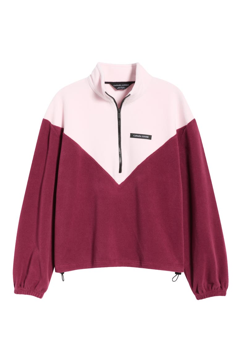 Tayen Quarter Zip Fleece Jacket, Main, color, BLOOM PINK / BURNT VERMILLION