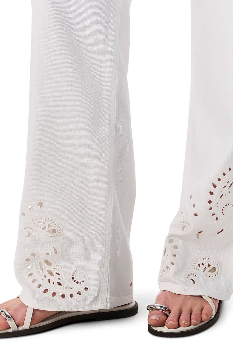 rag & bone Phoebe Wide Leg Drawstring Jeans, Alternate, color, White Yelet