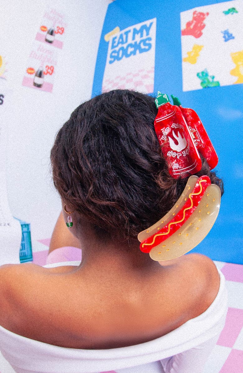 doiy Hotdog Claw Clip, Alternate, color, Red Multi