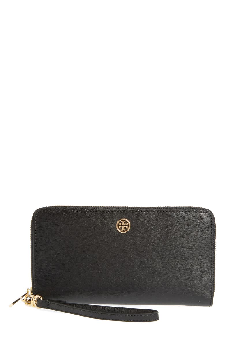 Parker Leather Continental Wallet, Main, color, BLACK