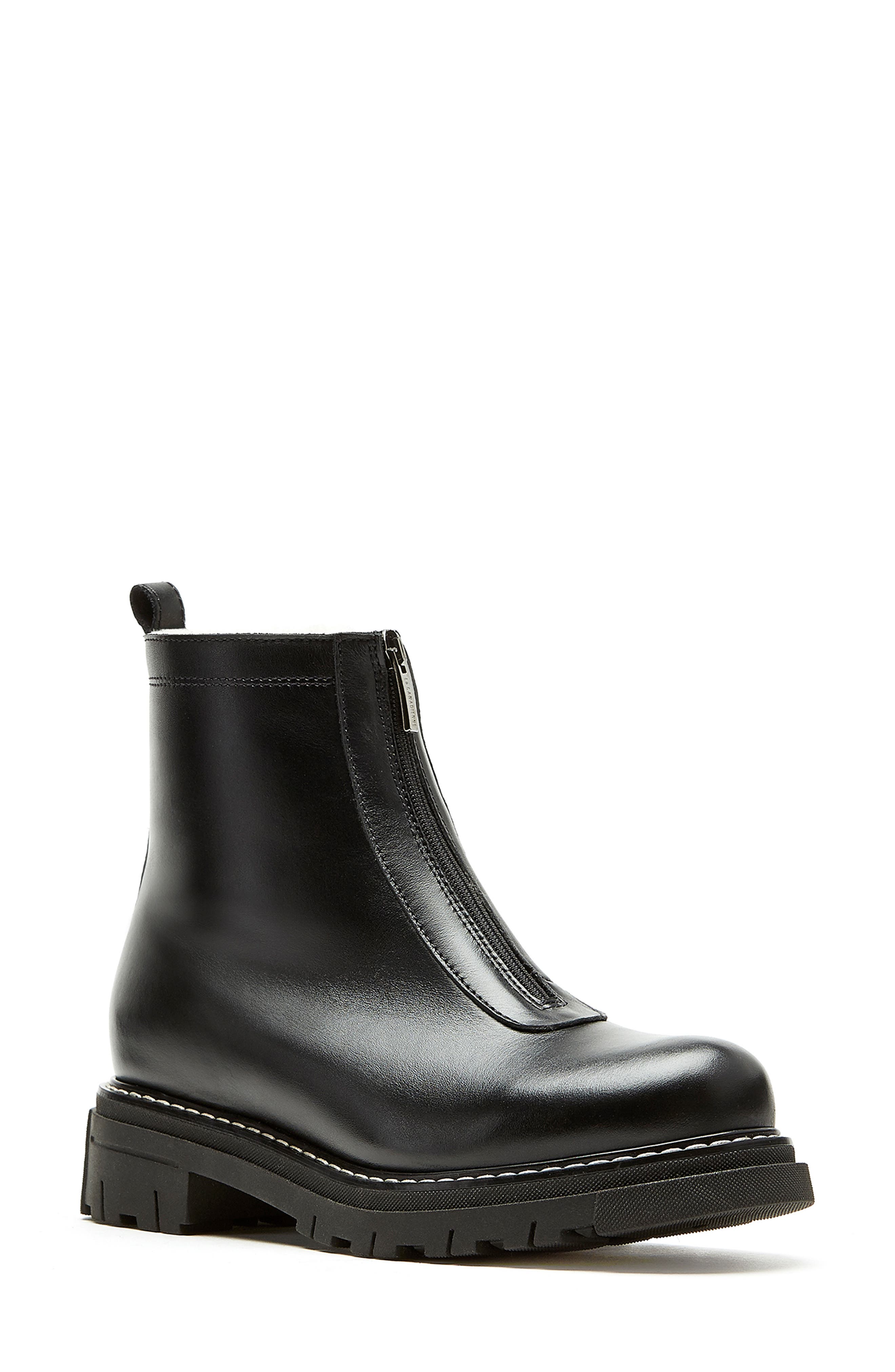 La Canadienne Delta Genuine Shearling Lined City Dry<sup>™</sup> Waterproof Bootie, Main, color, Black Leather