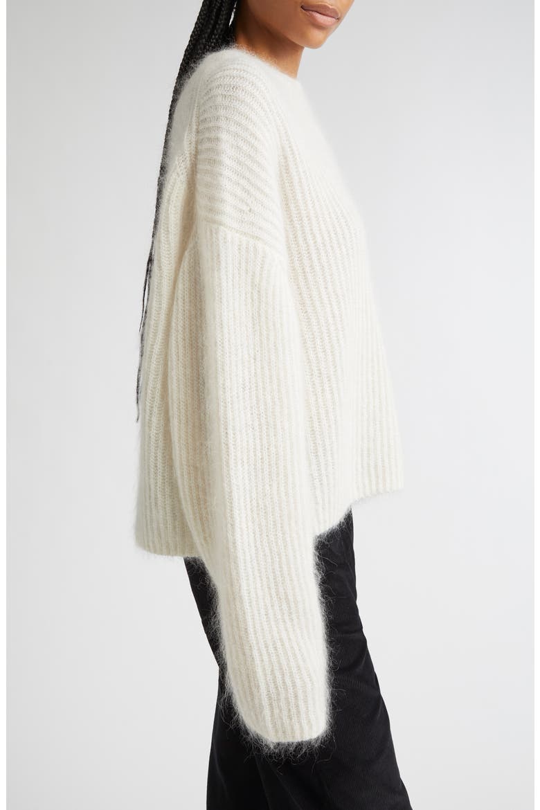 Mohair & Wool Blend Rib Sweater, Alternate, color, ECRU