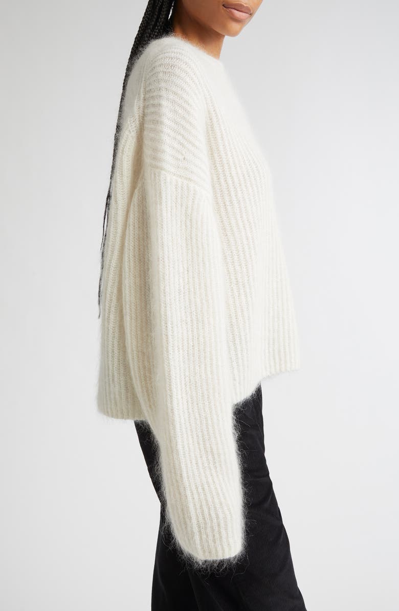 TOTEME Mohair & Wool Blend Rib Sweater, Alternate, color, Ecru