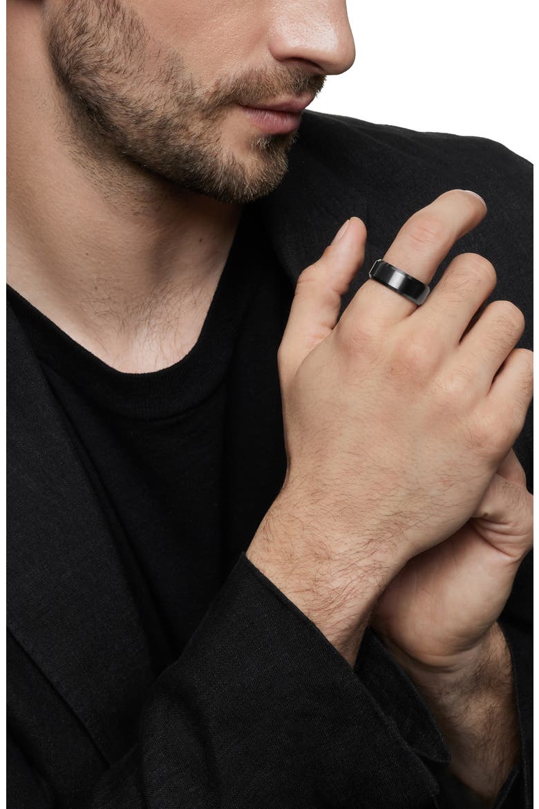 Beveled Titanium Band, Alternate, color, BLACK TITANIUM