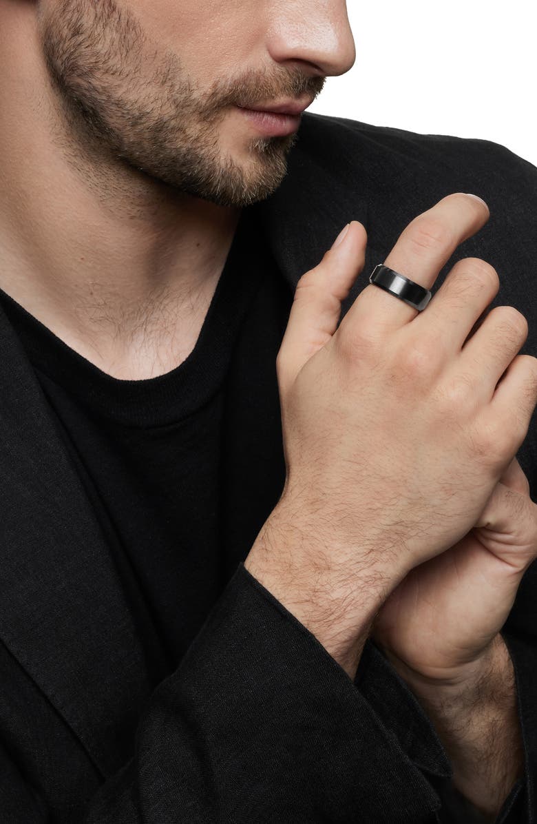 David Yurman Beveled Titanium Band, Alternate, color, Black Titanium