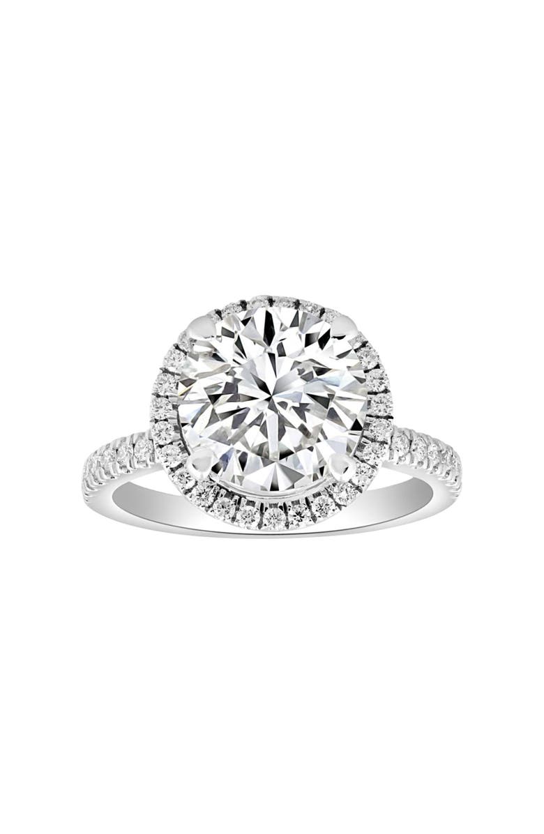 Bliss Diamond 3 1/2Ct Diamond Halo Lab Grown Engagement Ring in White, or Gold, Main, color, 