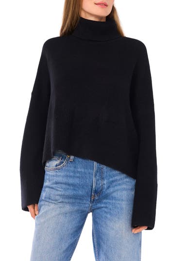 Parker Turtleneck Crop Sweater In Black