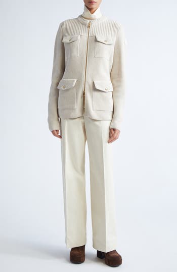 Virgin Wool Knit & Down Cardigan