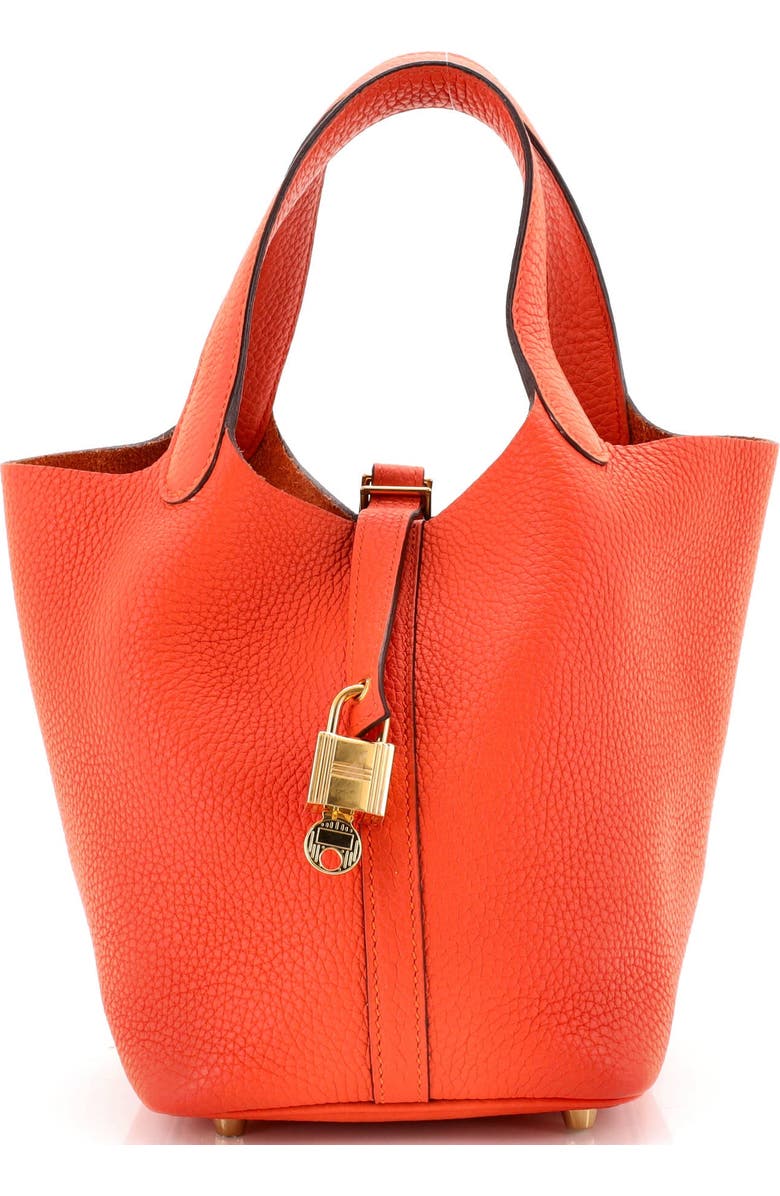 Pre-Owned Hermes Picotin Lock Bag Clemence PM, Main, color, Feu