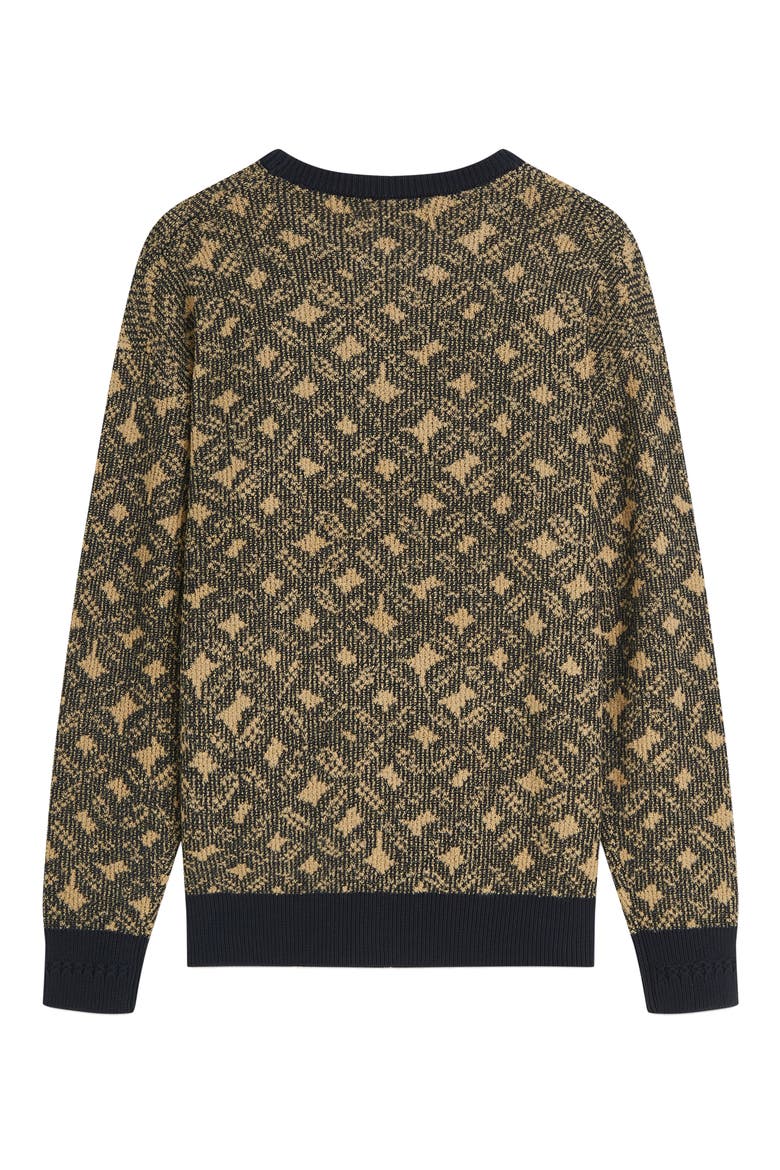 Jacquard Sweater, Alternate, color, TILES FLOWER DIJON/SKY CAPTAIN