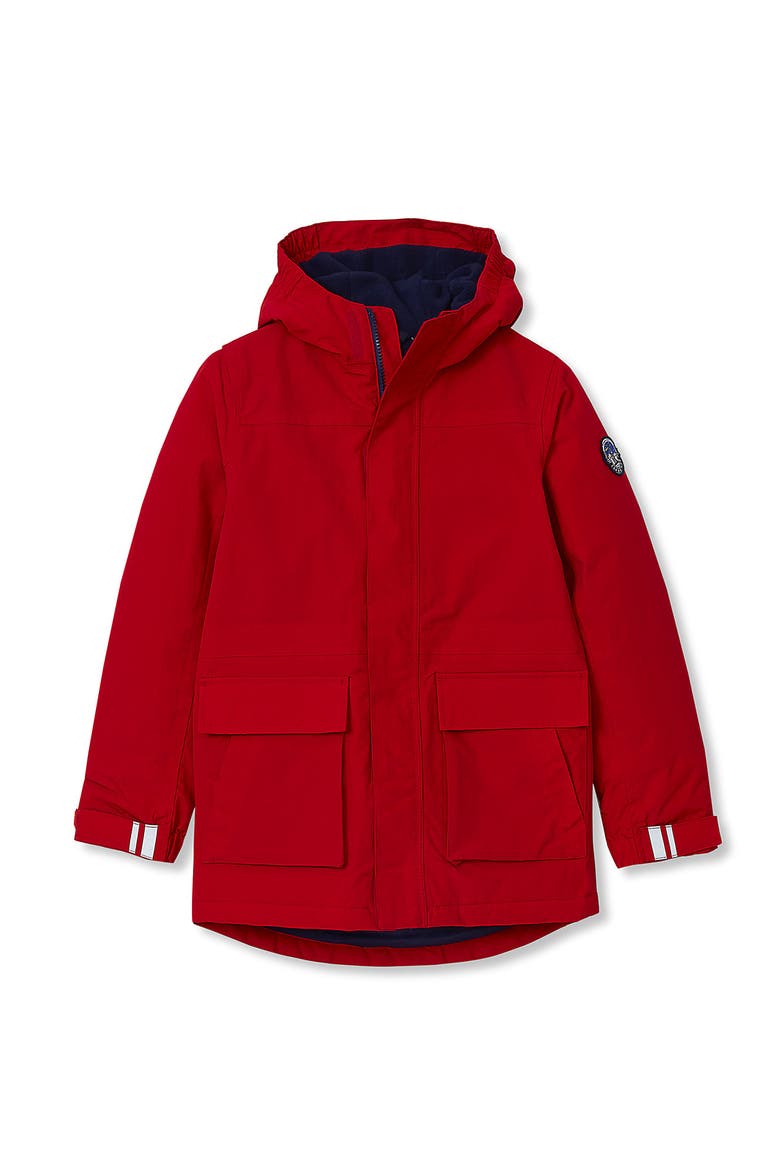 Kids Squall Waterproof Insulated Winter Parka, Main, color, Bright Red/Navy