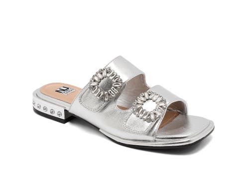 Ninety Union Double Jewel Buckle Sandal In Silver