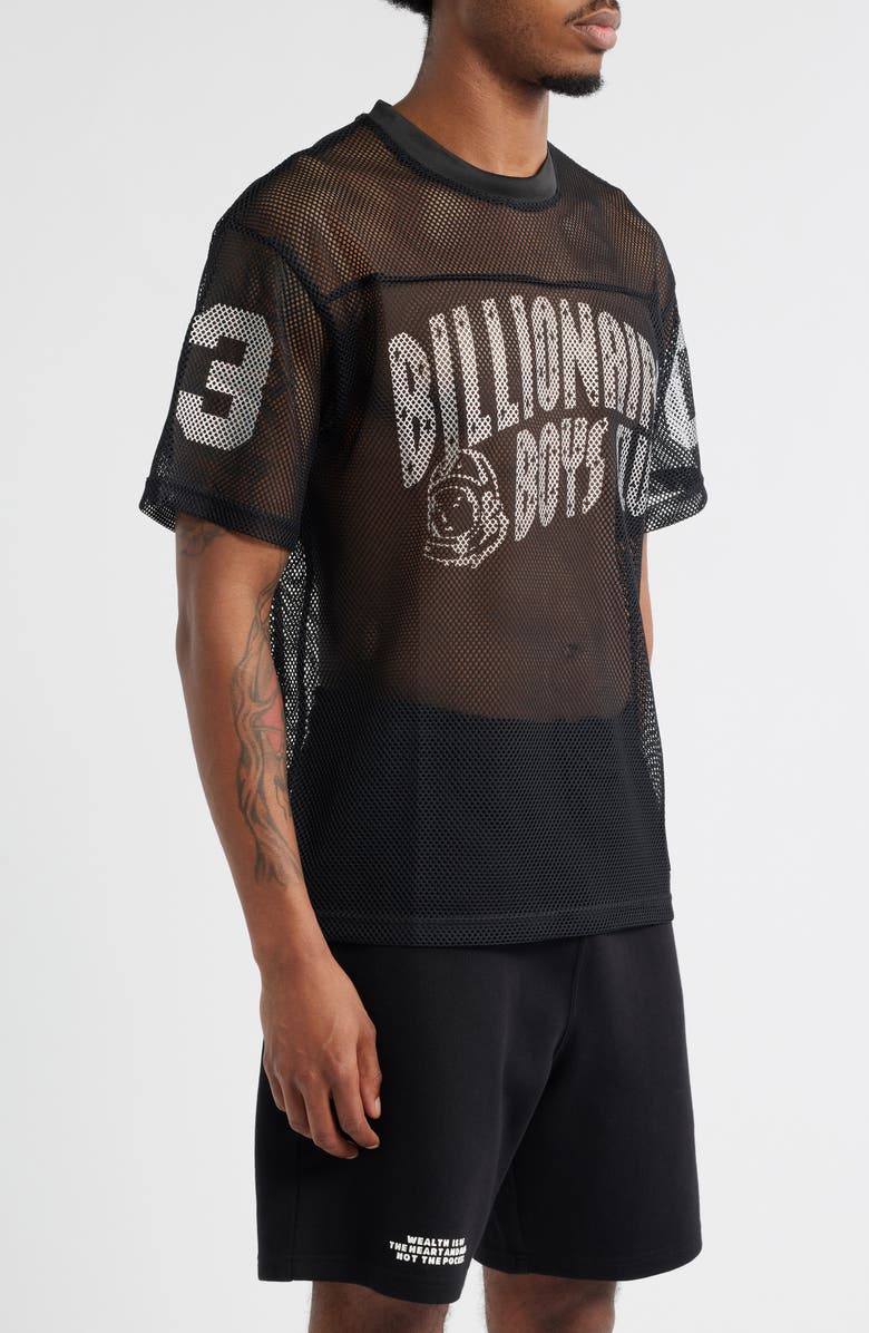 Billionaire Boys Club BB Varsity Mesh Football T-Shirt, Alternate, color, Black