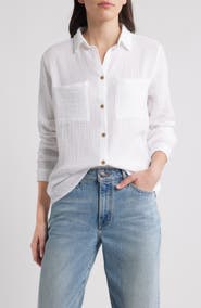 beachlunchlounge Micaela Cotton Button-Up Shirt