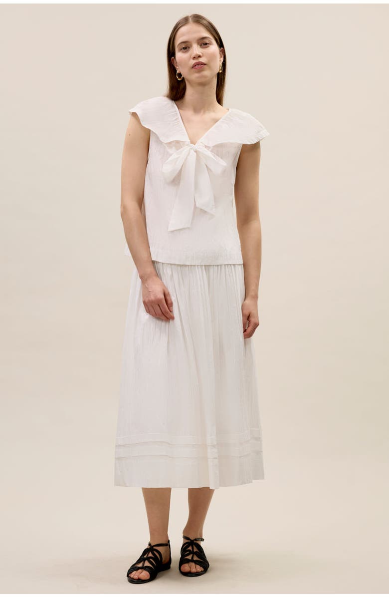 Rebecca Taylor Marietta Crinkle Top, Alternate, color, Milk