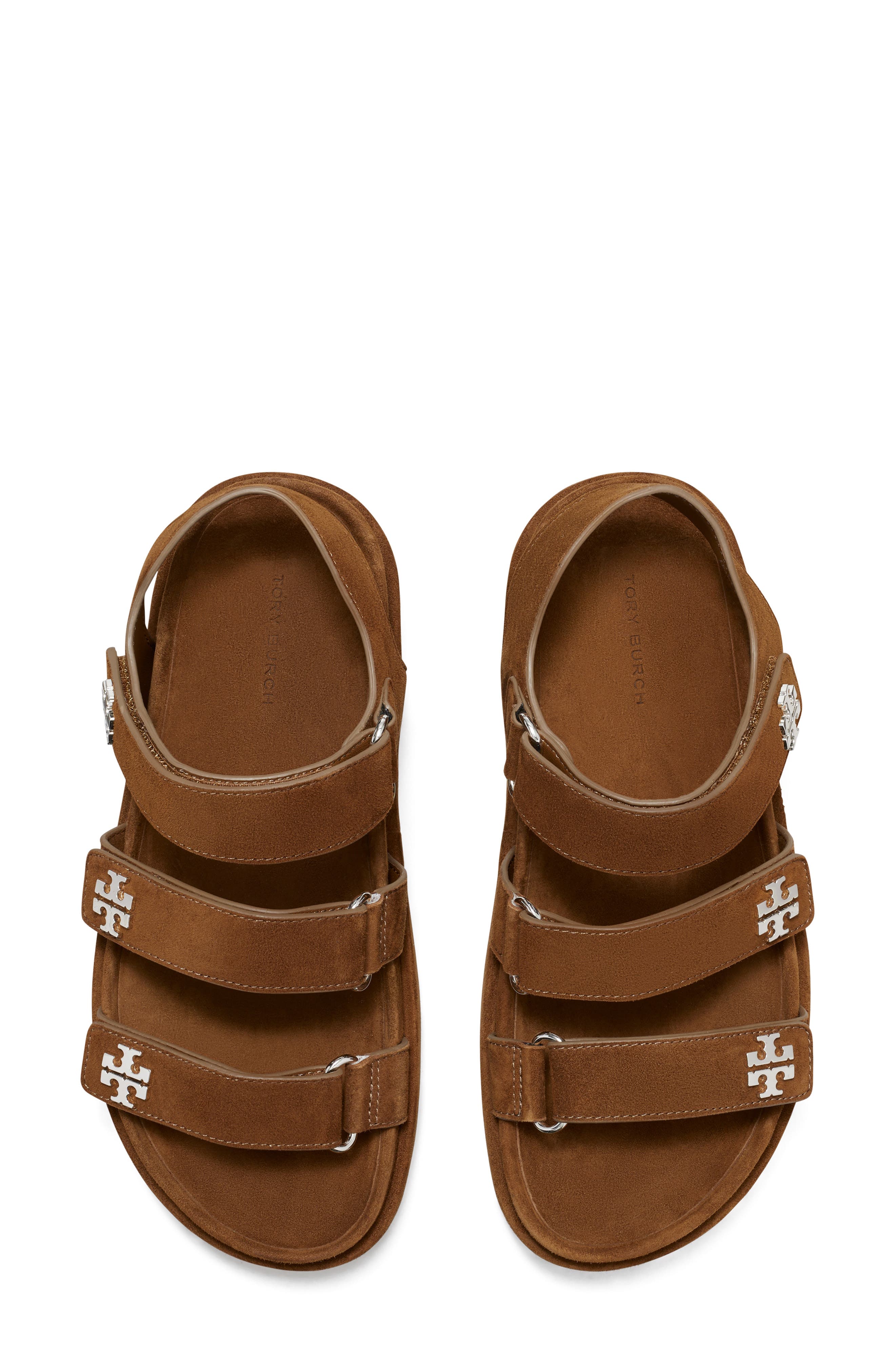Kira Slingback Platform Sport Sandal, Alternate, color, COGNAC BROWN / SILVER