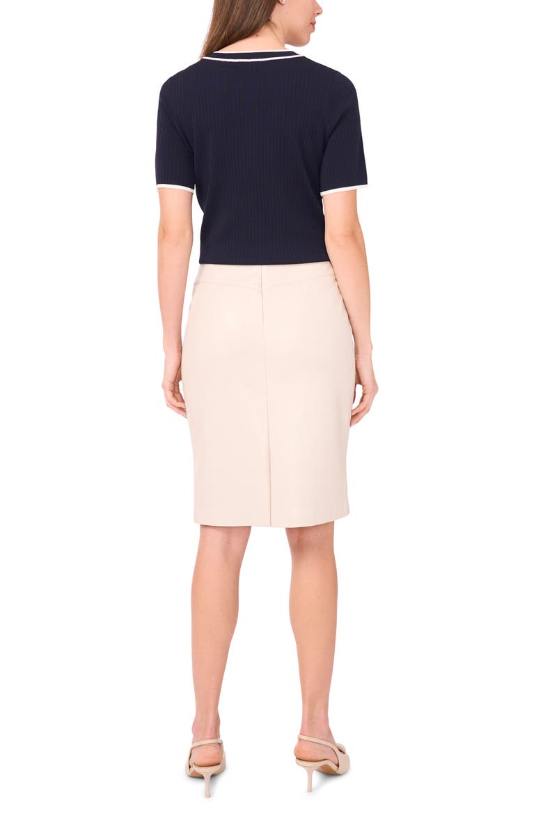 Halogen<sup>®</sup> Waistband Seam Detail Faux Leather Midi Skirt, Alternate, color, Moonbeam