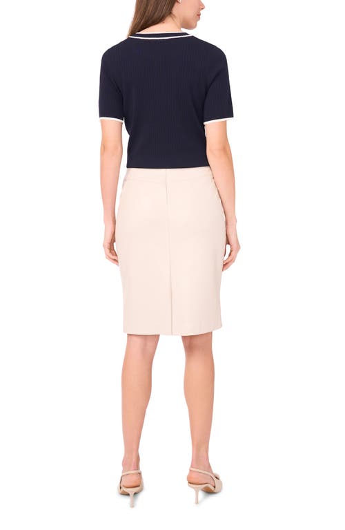 Halogen ® Waistband Seam Detail Faux Leather Midi Skirt In Pink