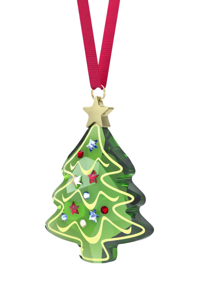 Holiday Cheers Crystal Tree Ornament, Alternate, color, GREEN