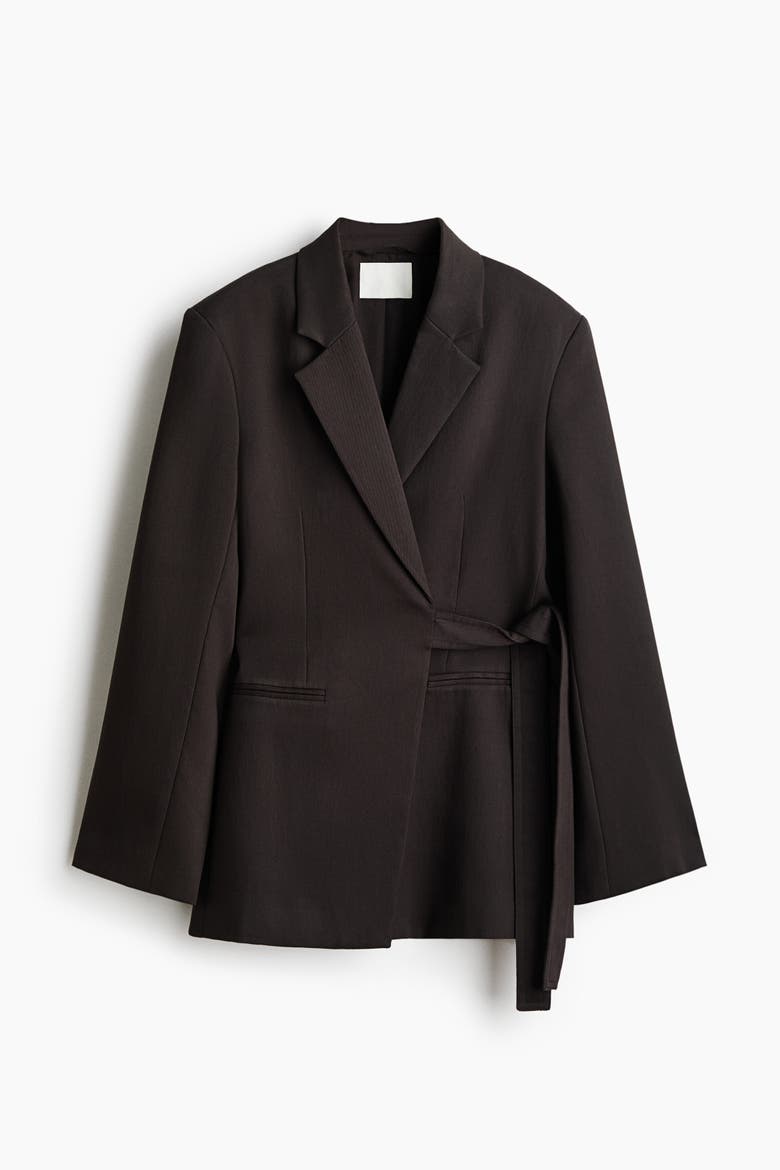Wrap-Front Jacket, Alternate, color, Dark brown