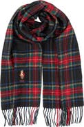 Polo Ralph Lauren Holiday Tartan Bear Wool Fringe Scarf