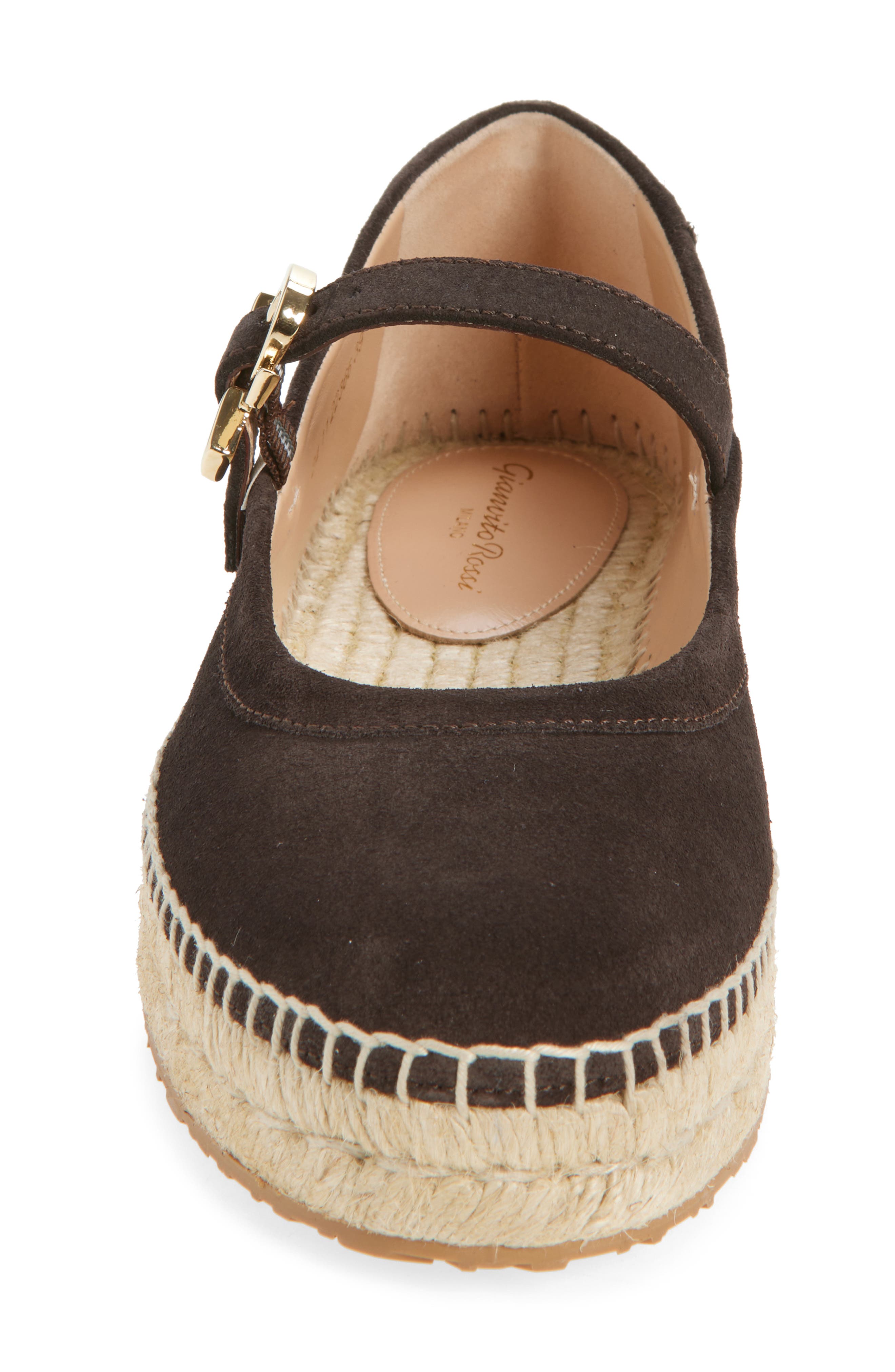 Gianvito Rossi Espadrille Mary Jane Ballet Flat, Alternate, color, Moka