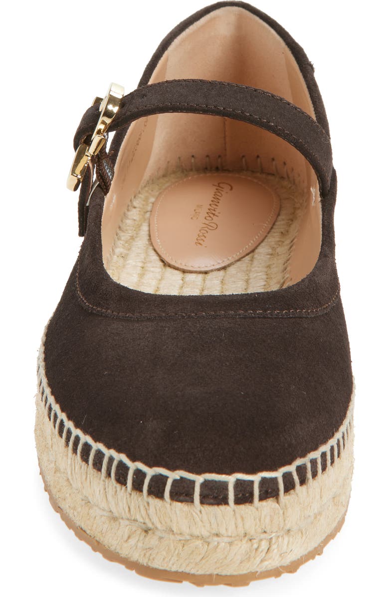 Gianvito Rossi Espadrille Mary Jane Ballet Flat, Alternate, color, Moka