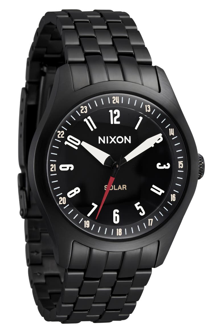 Echo Solar Automatic Bracelet Watch, 38mm, Main, color, BLACK / BLACK