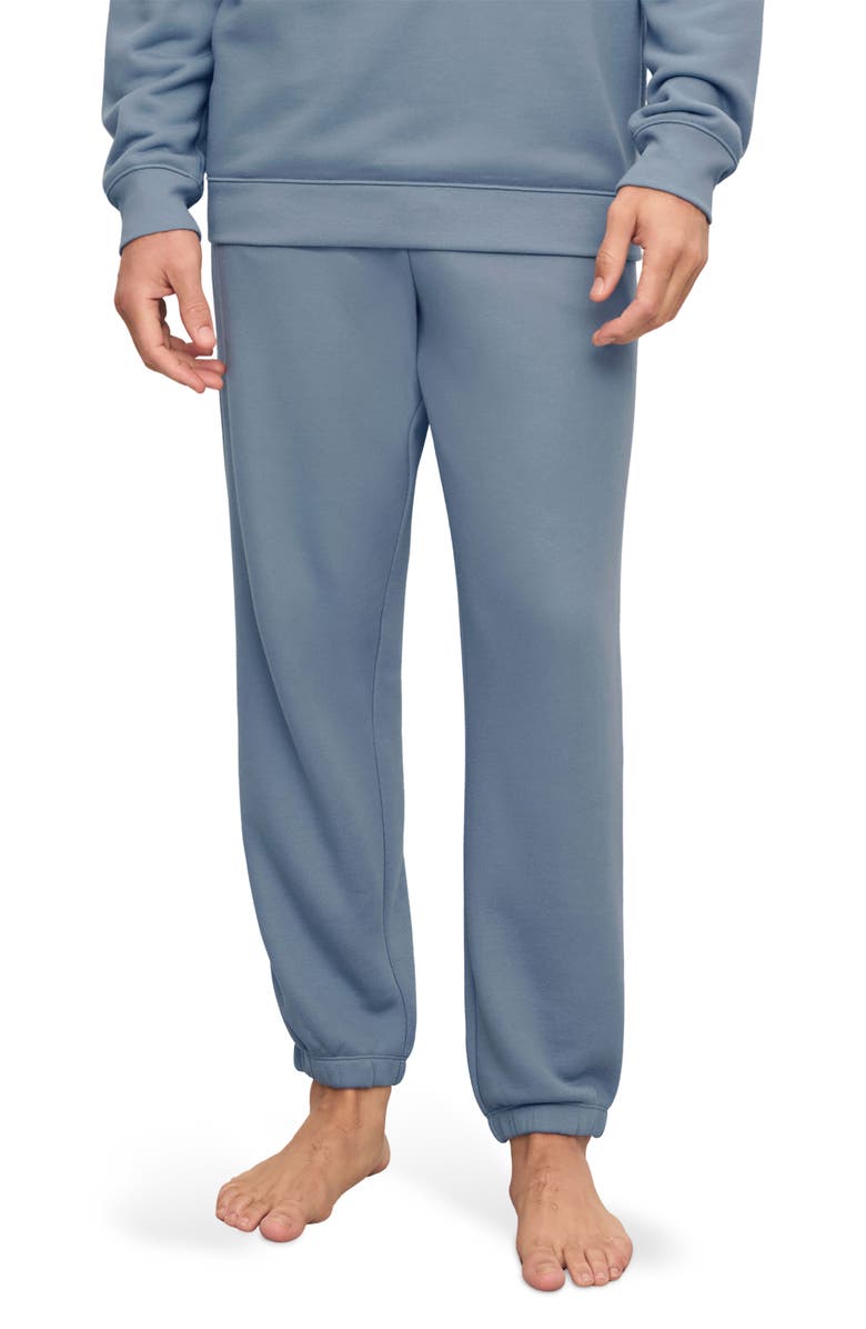 Eberjey Cotton & Modal French Terry Pajama Joggers, Main, color, Faded Denim