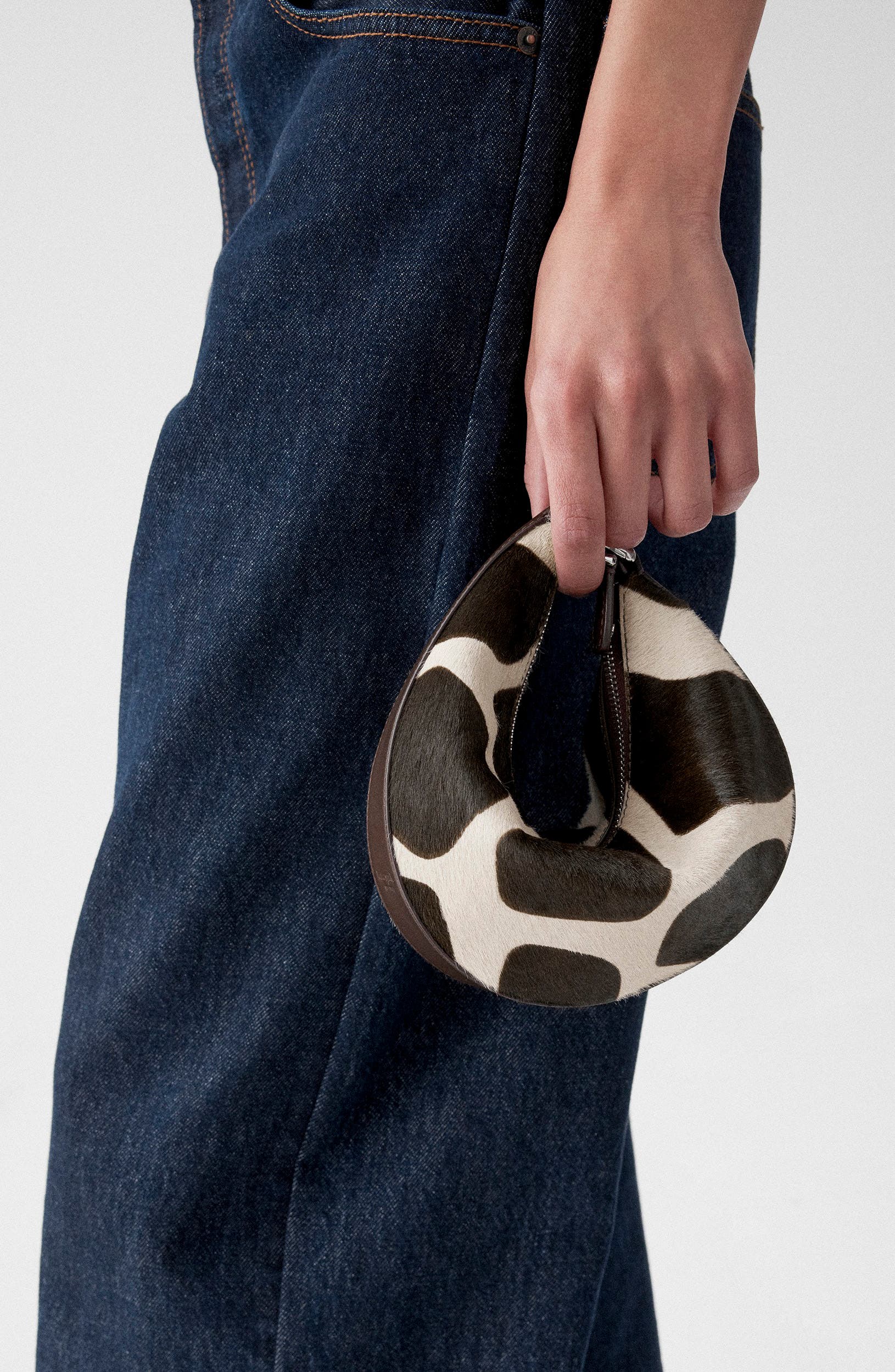 Duo Giraffe Printed Genuine Calf Hair Shoulder Bag, Alternate, color, MULTI