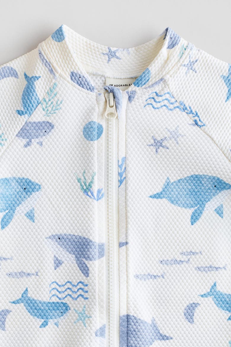 Upf 50 Swimsuit, Alternate, color, White/marine life