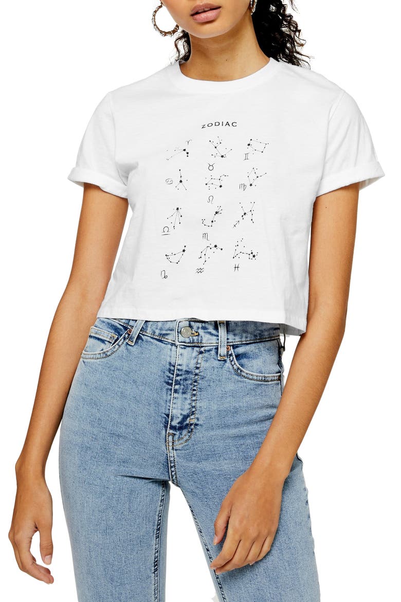 Zodiac Graphic Tee, Main, color, WHITE