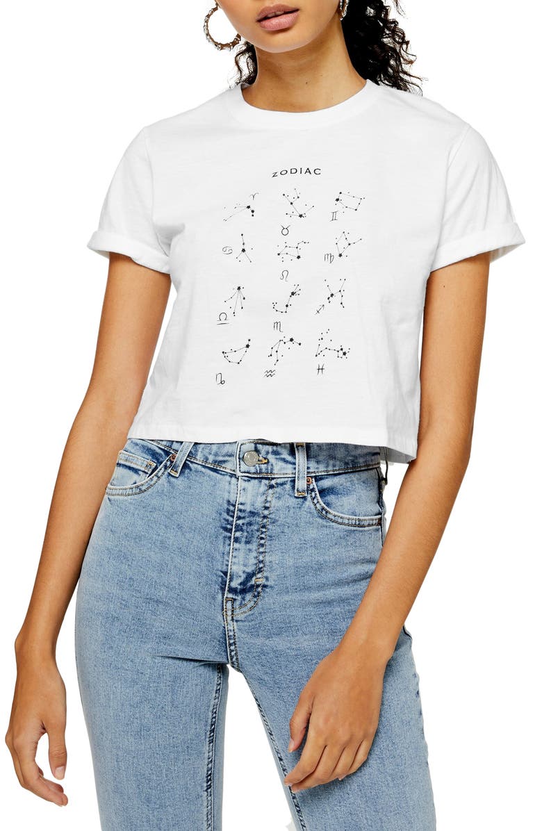 Topshop Zodiac Graphic Tee, Main, color, 