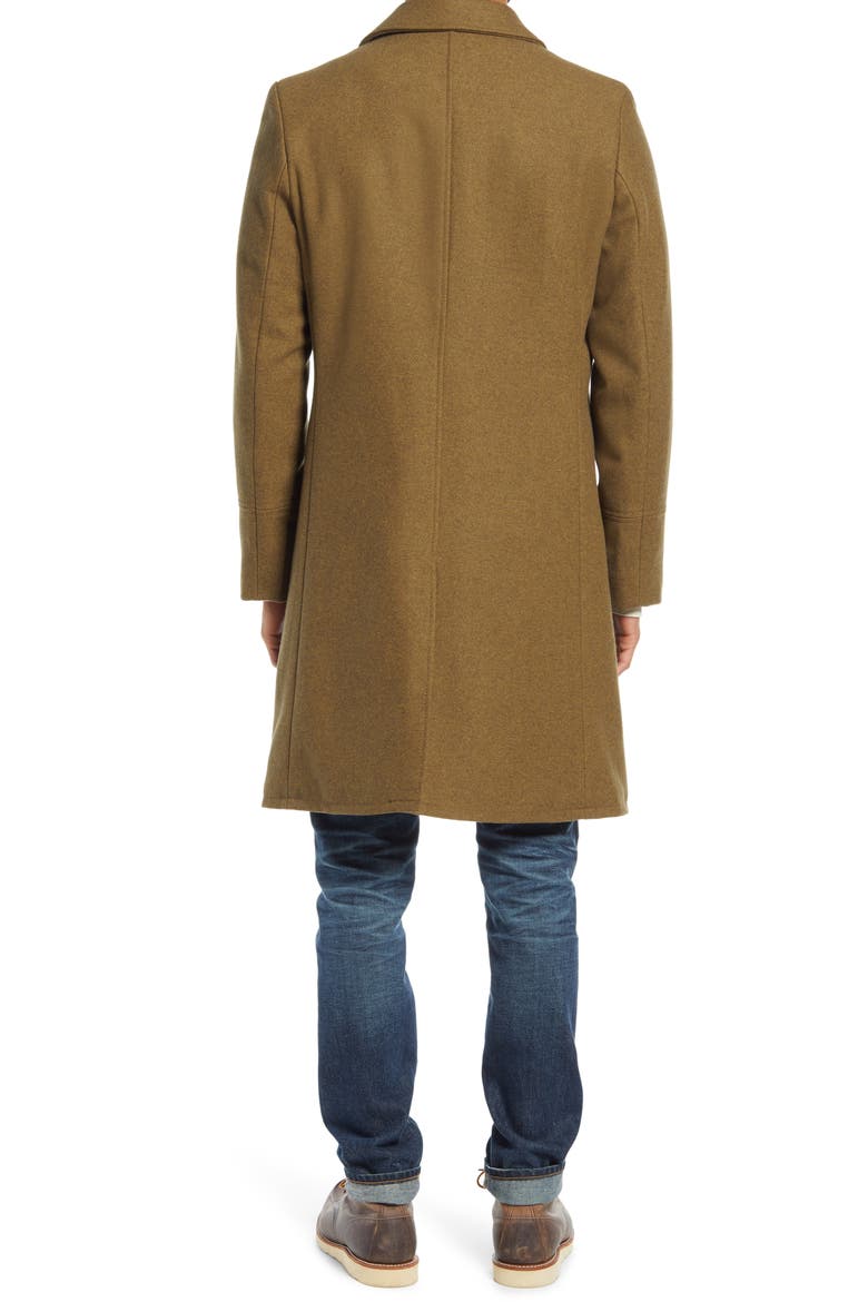 Wool Blend Officer's Coat, Alternate, color, OLIVE